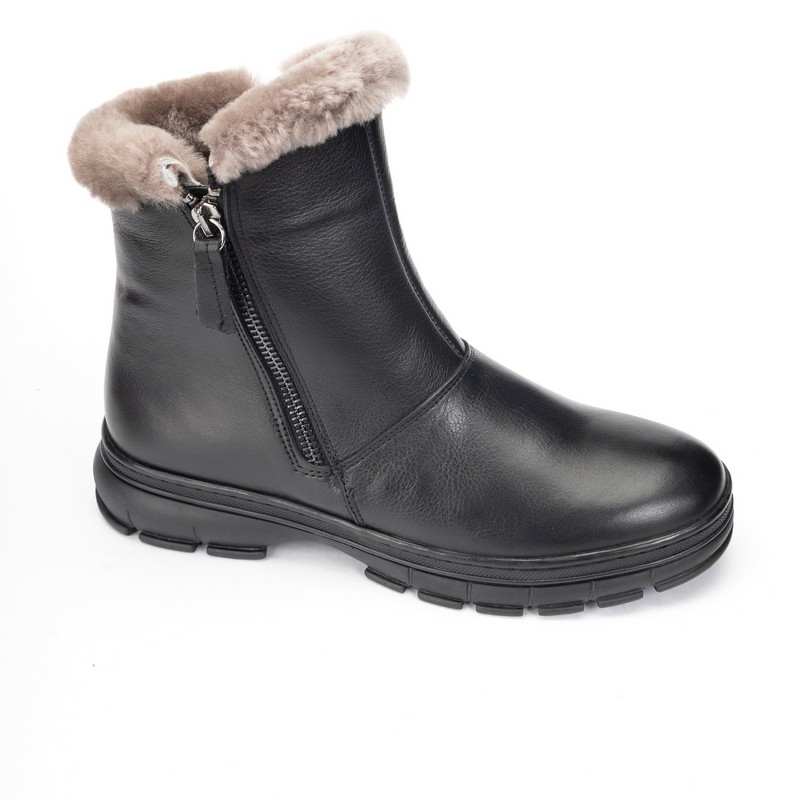 Ботинки жен. 108642-black-2 кожа-ис.мех черный